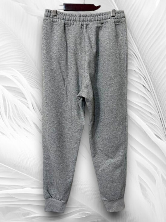 Gray Jogger Sweatpants Women Size L Athletic Lounge Minimal Logo - Picture 3 of 8